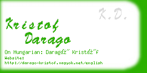 kristof darago business card